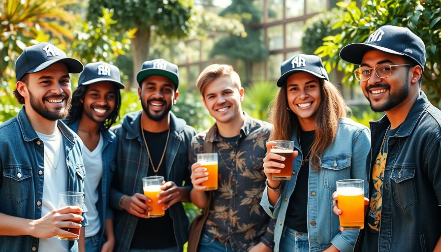Friends enjoying Play the Slice Collection drinks outdoors.