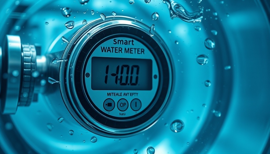 Smart water meters deployment, underwater with digital displays.