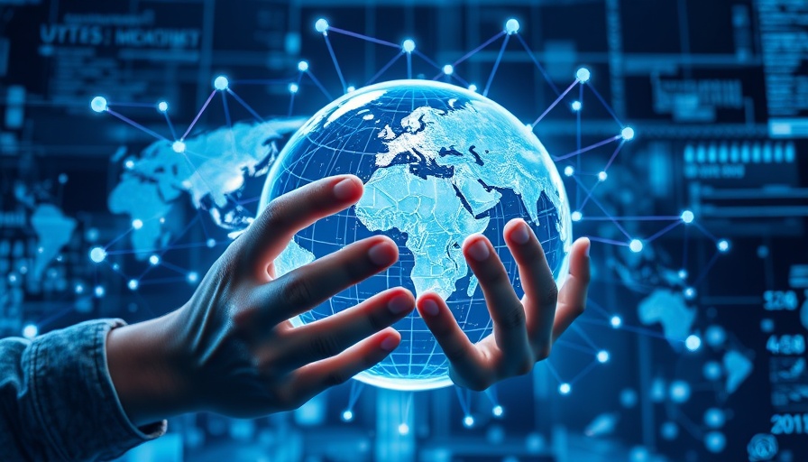Global IoT visibility with futuristic interface and digital holograms.