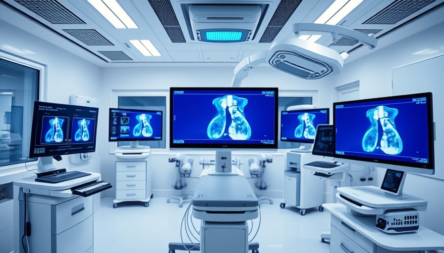 AI technology in breast cancer screening with advanced lab setup.