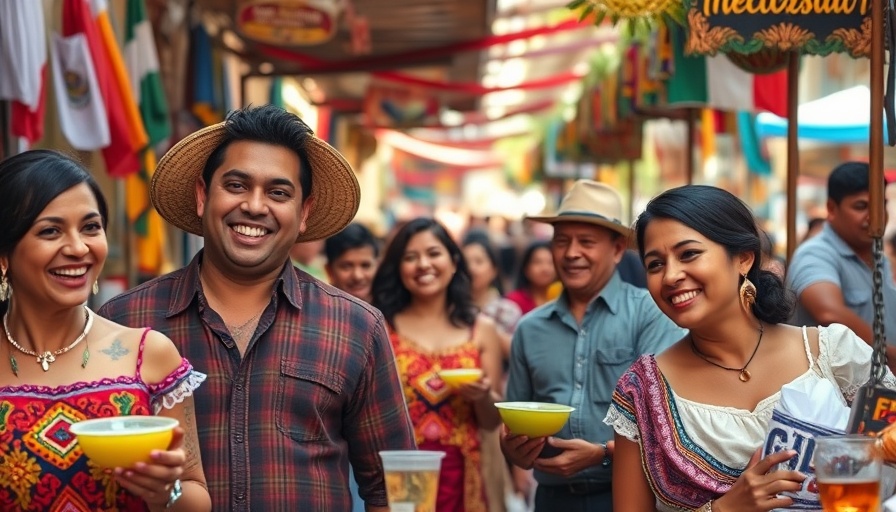 Mexican community celebrating economic growth in a vibrant market.