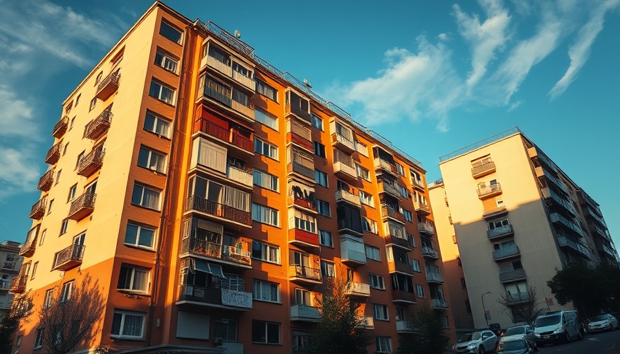 Colorful apartment building showcasing affordable housing support
