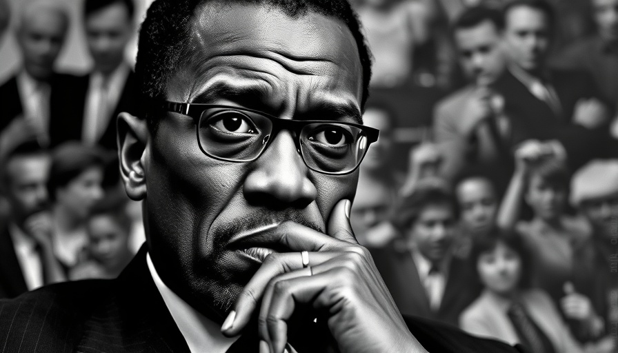 Portrayal of Malcolm X's thoughtful legacy for entrepreneurs.