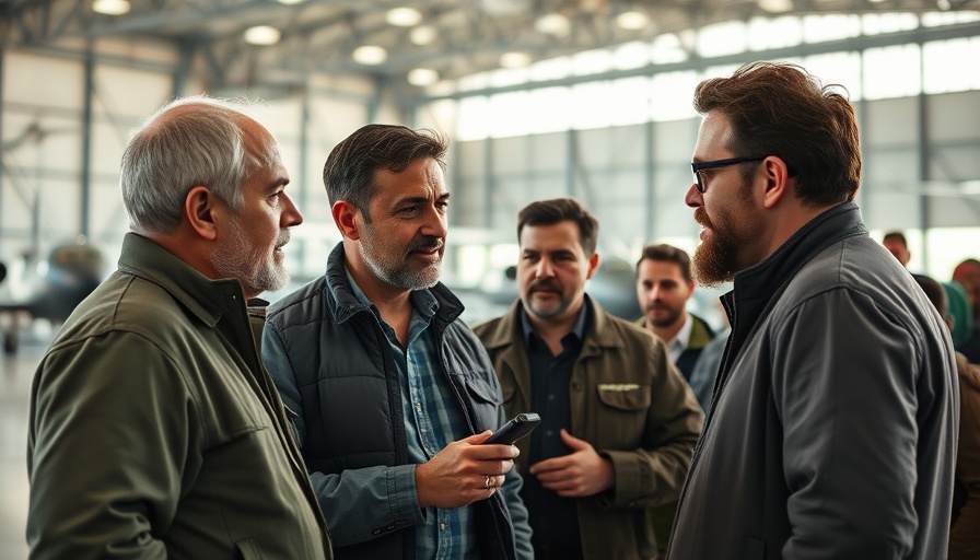 Discussion reflecting selfless acts of kindness in business in an airplane hangar.