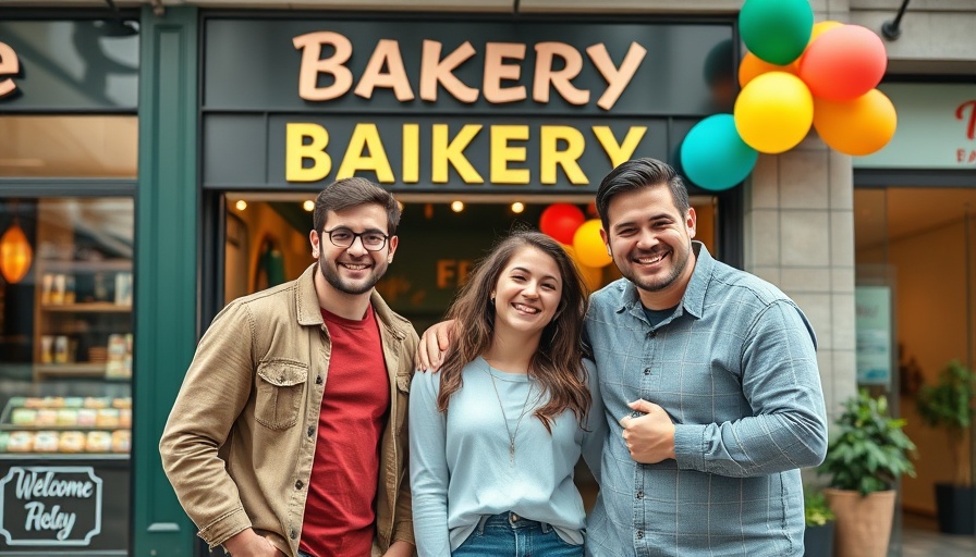 Carson's Cookie Dough family smiling in front of bakery.