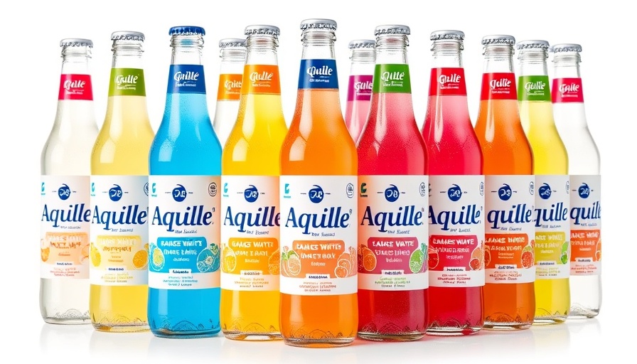 Colorful aQuellé flavored water bottles for community upliftment.