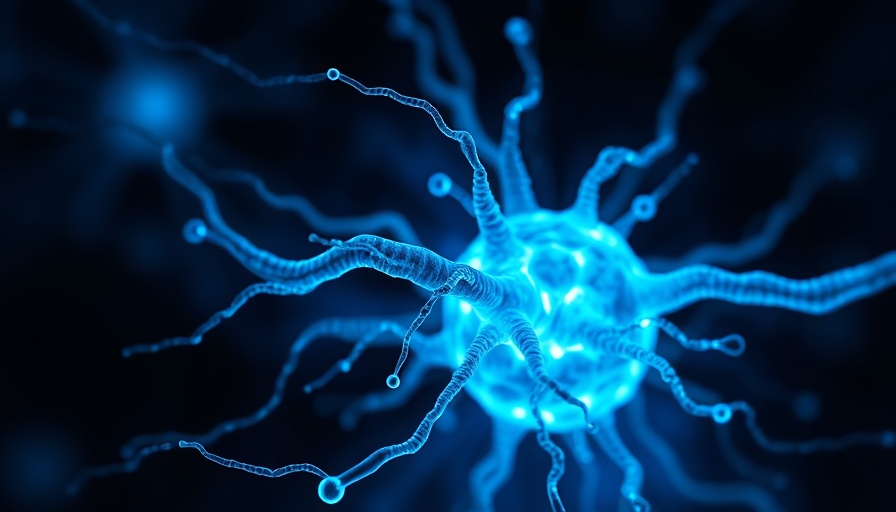 Visual representation of energy-rich blue mitochondria.