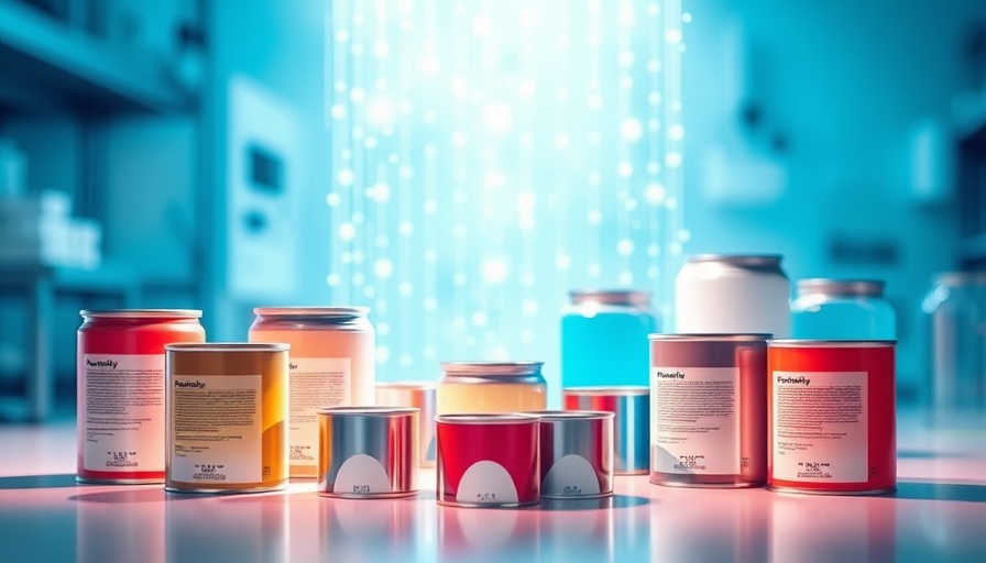 Concept of passive cooling paint technology with paint cans.