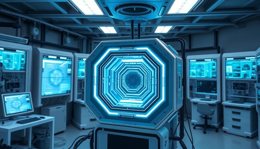 Futuristic quantum computer in modern Danish lab.