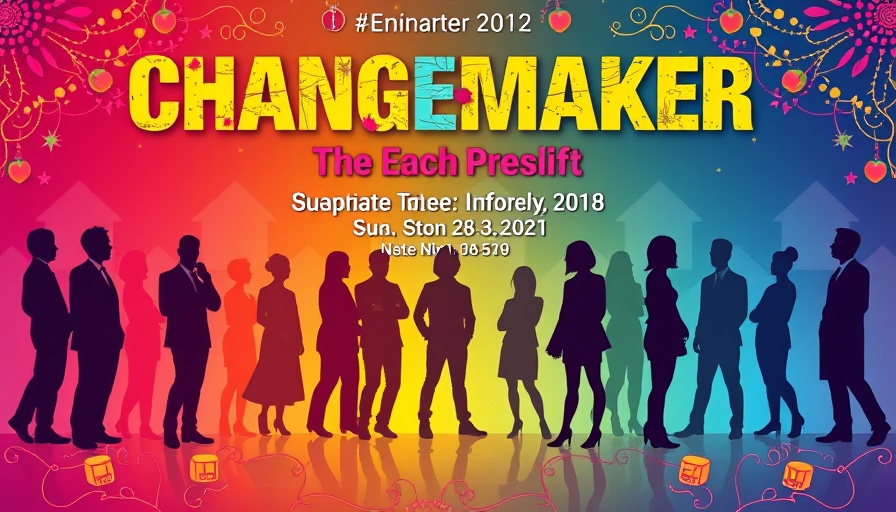 Celebration of changemakers event poster, vibrant design.