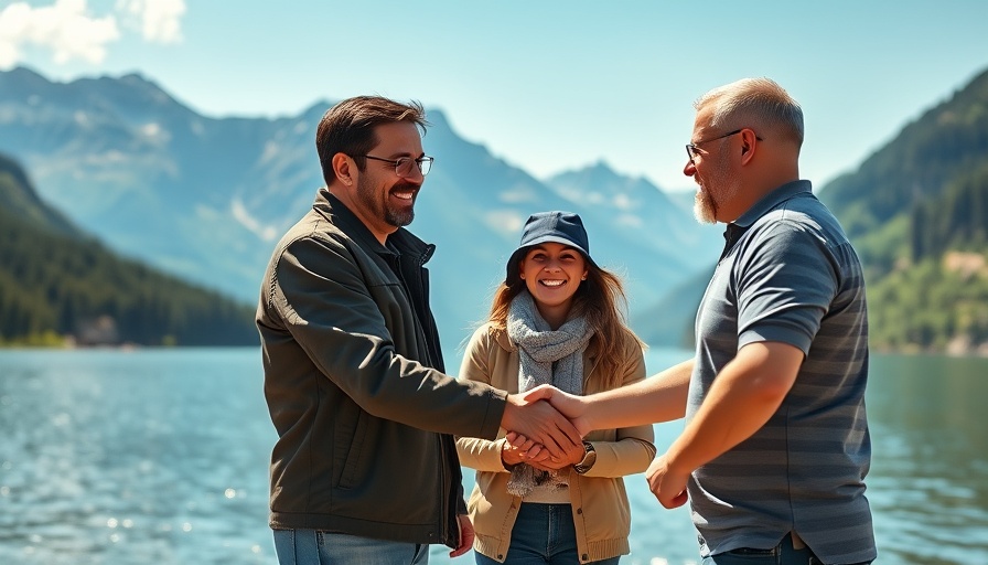 Operation Heal Our Patriots for Veterans handshake by a tranquil lake