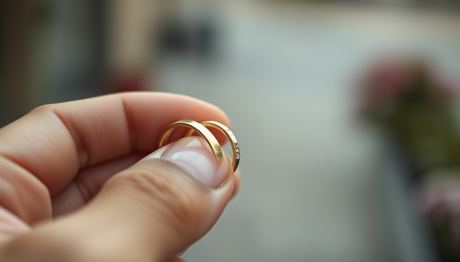 Recovered gold wedding rings held in hand.