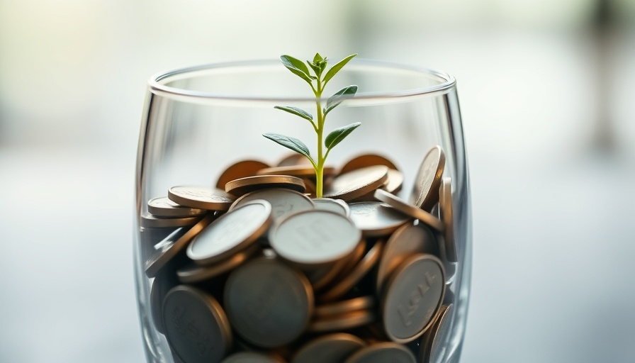 Plant growing in a glass of coins illustrating Inheritance Advances in the UK.