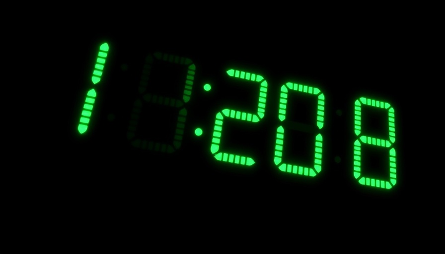 Illustration of a digital clock showing 12:00, representing the blinking 12 problem AI.