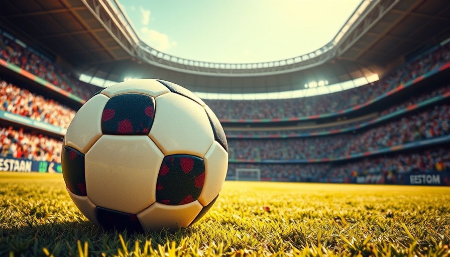 Exciting soccer scene with ball in vibrant stadium.