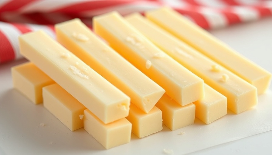 Salted butter sticks with red towel, energy recycling concept.