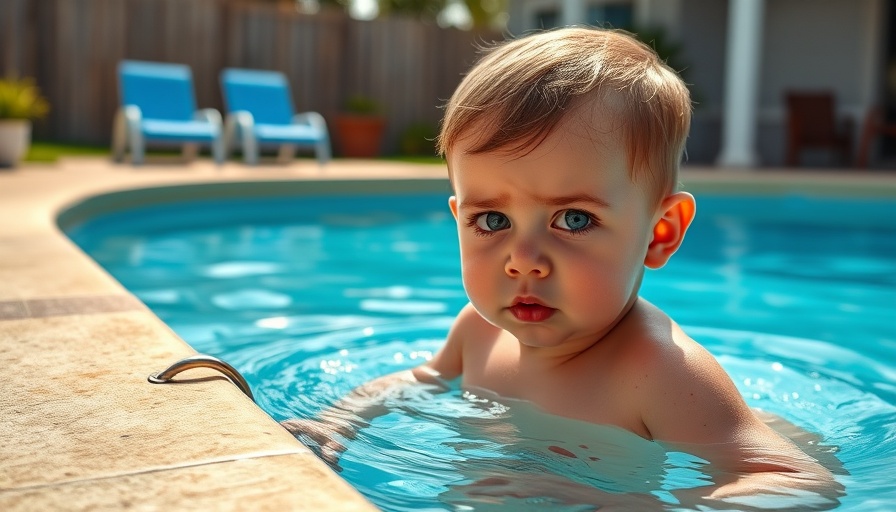Heroic toddler saving baby brother by pool