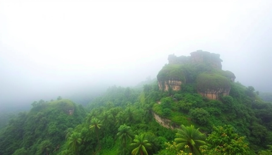 Lush green Karnala Fort in misty landscape, perfect for budget family getaway.