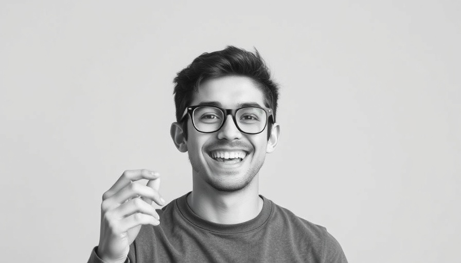 Cheerful young man in glasses, related to Buddy Holly legacy and entrepreneurship.