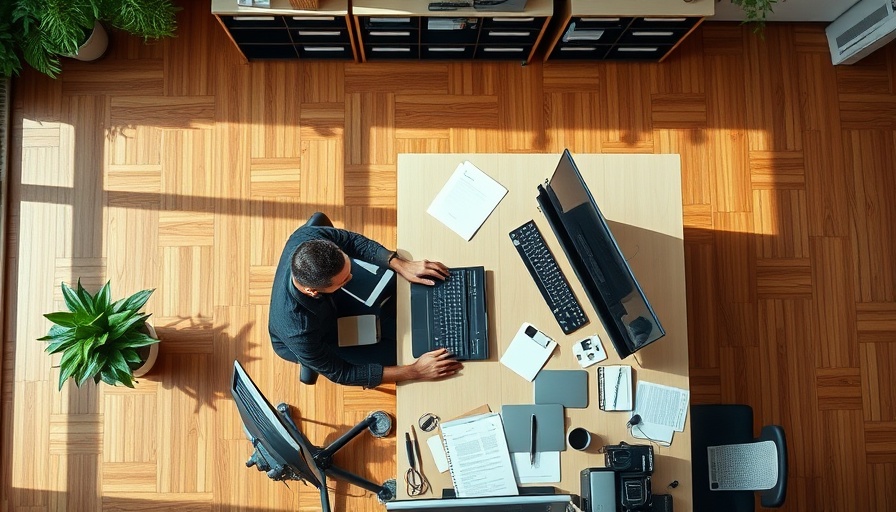 Focused professional at desk multitasking to revive work mojo after vacation.