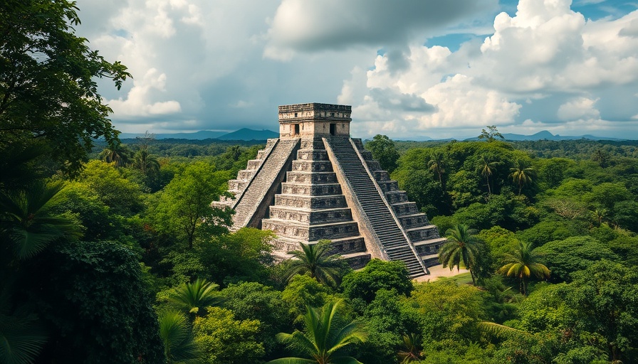 Ancient Mayan pyramid in the Great Mayan Jungle Biocultural Corridor