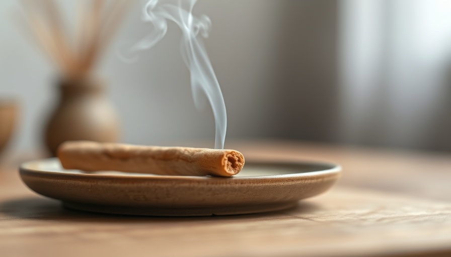 Calming palo santo burning for relaxation and focus.