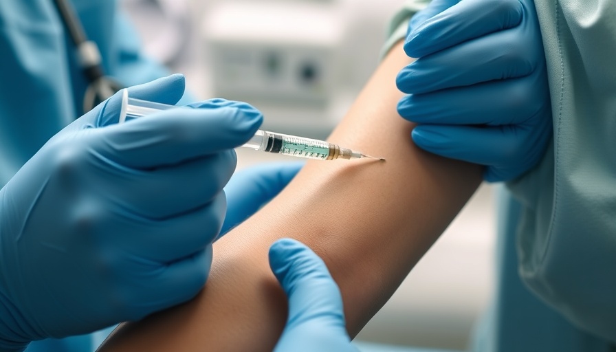 Close-up of needle for twice-yearly HIV prevention shot in a medical setting.