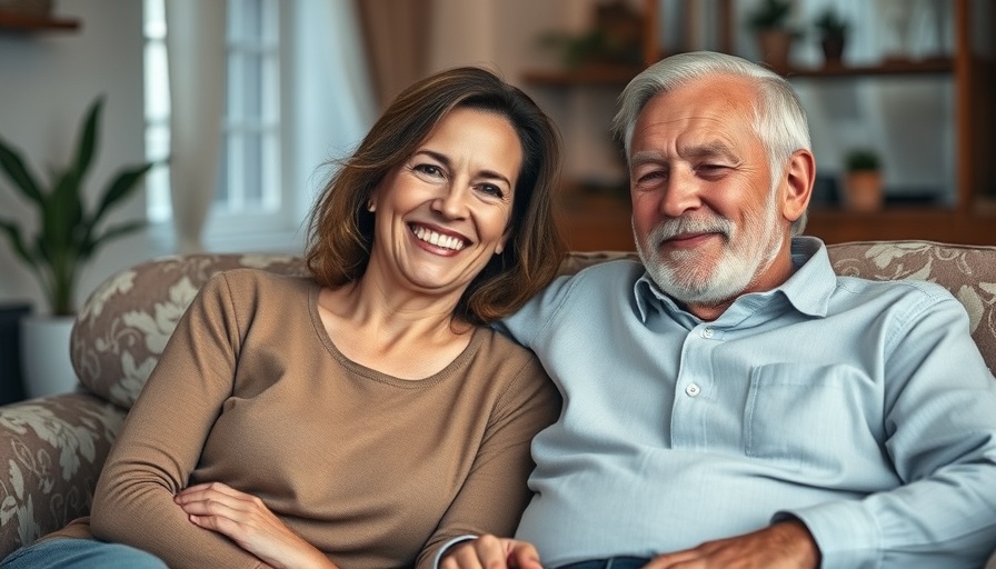 Cheerful interaction conveying positive business news, woman and elderly man smiling.