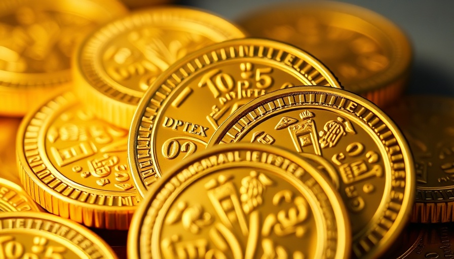 Close-up of engraved golden coins, highlighting growth potential of precious metals.