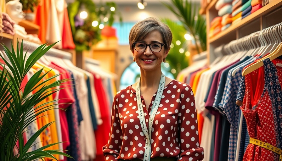 Vibrant secondhand shop success with cheerful owner.