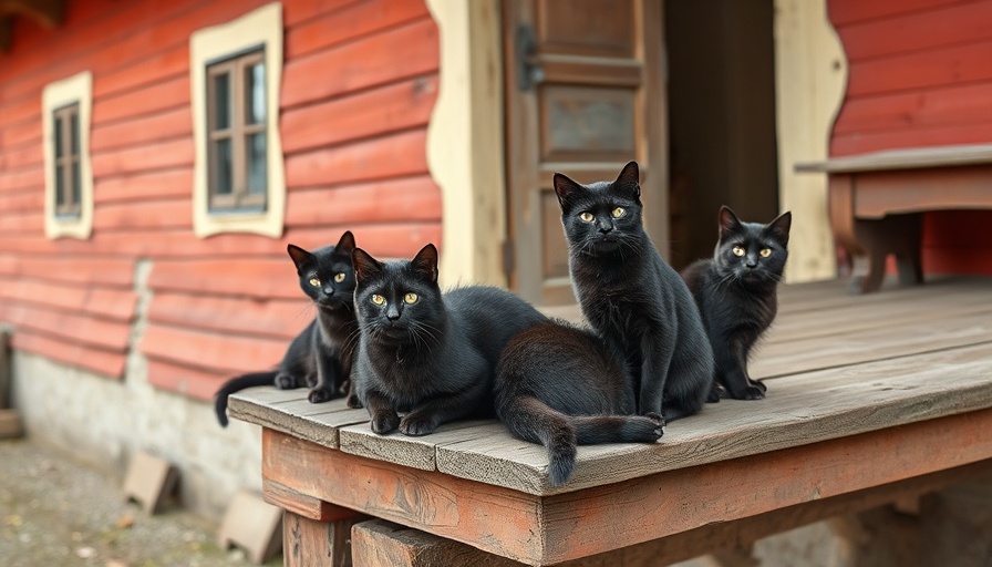 North Yorkshire Moors Railway black cats resting on platform.