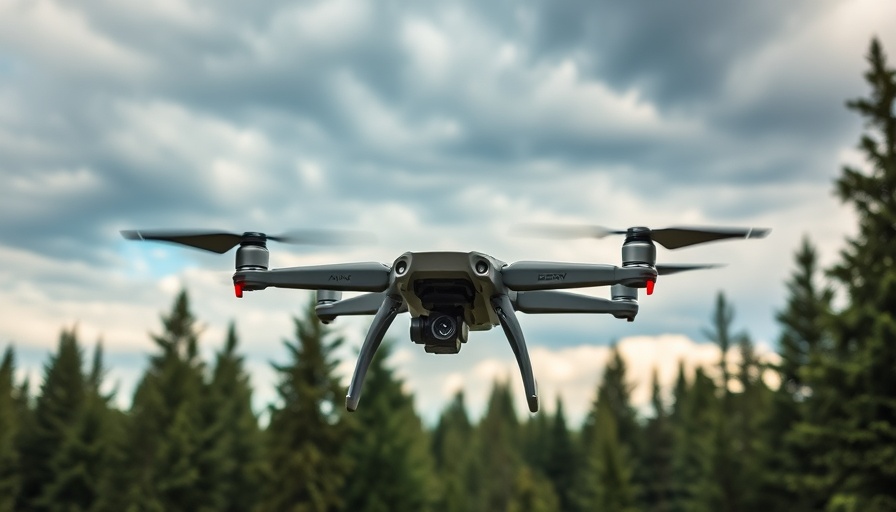 AI technologies in wildfire management: Operator monitors drone in forest.