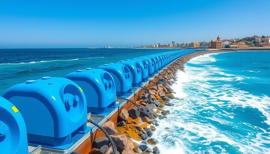 Wave energy technology converters on a coastal area