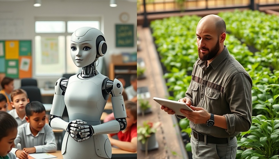 Robot schoolgirl and AI farmer, Robots in Schools and AI on Farms