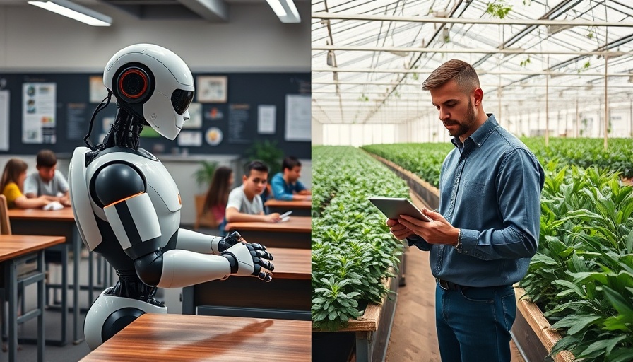 AI and tech innovations in India showcasing robot and tech user.