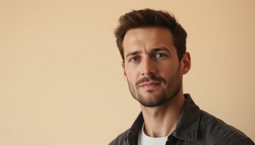 Casual man with a soft expression in warm lighting.