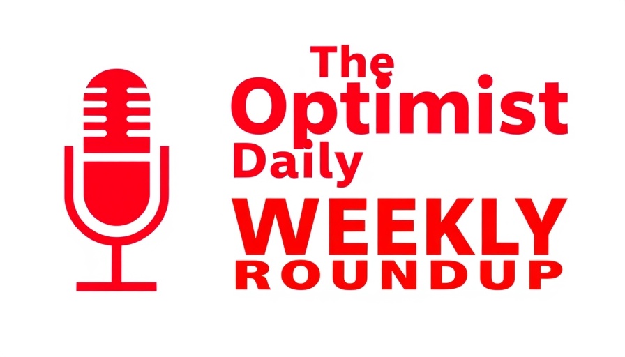 Podcast logo for weekly roundup with microphone symbol