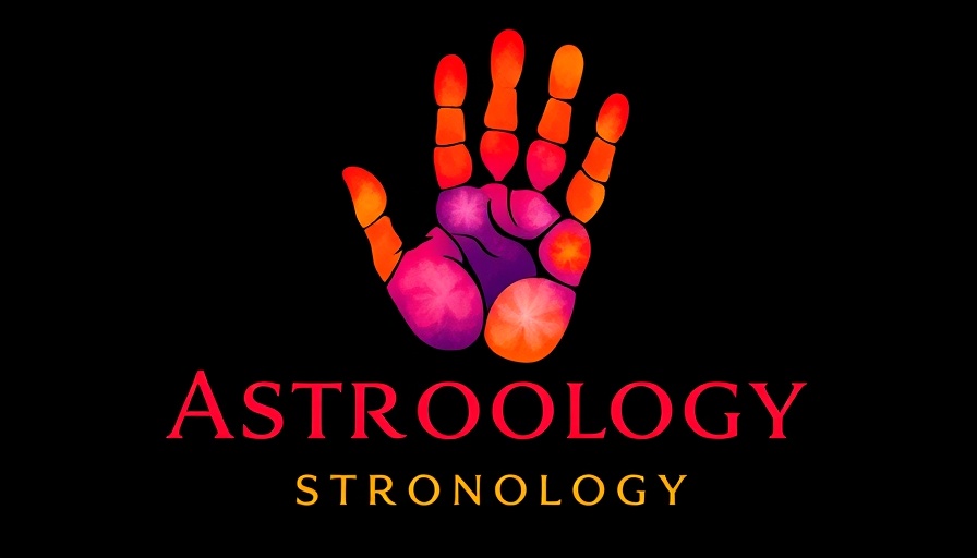 Vibrant astrology logo with colorful handprint for Weekly Business Horoscope Insights.