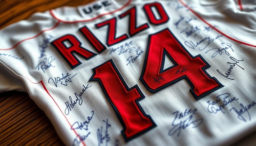 Signed Anthony Rizzo retirement jersey supporting cancer patients