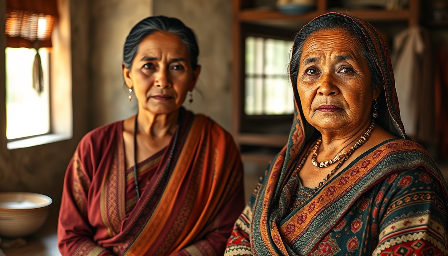 Empowerment through fish farming, two women indoors in cultural attire.
