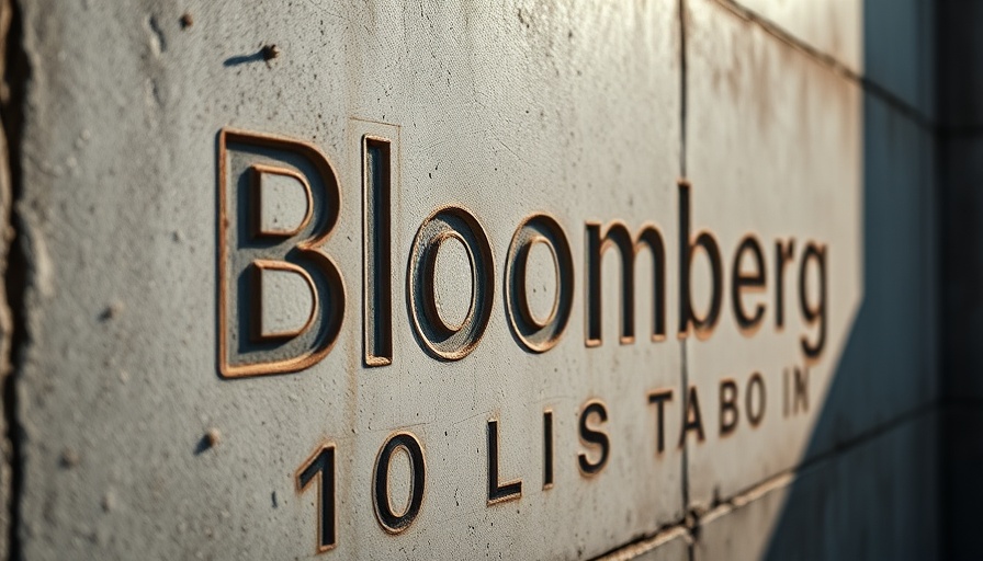 Bloomberg logo engraved on a concrete wall, urban design.