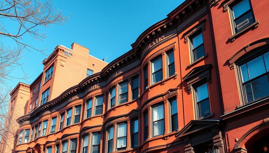 Iconic New York brownstones, potential rent freeze discussion.
