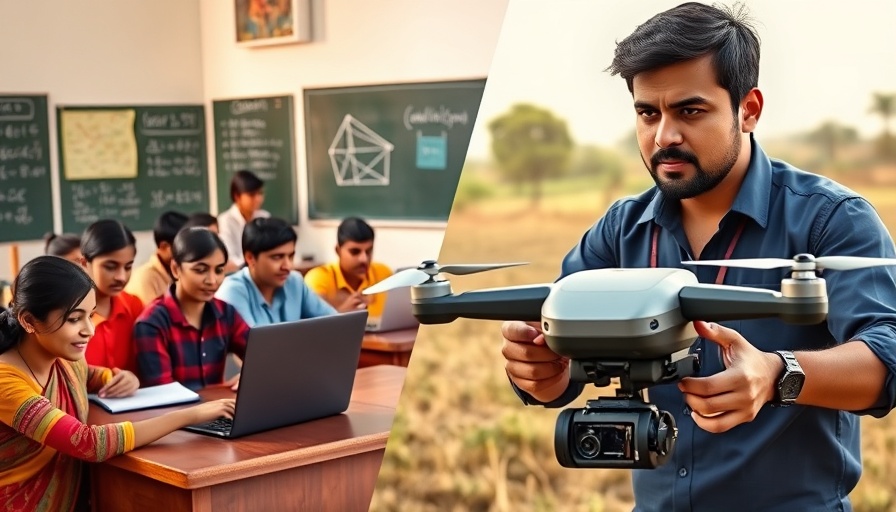 India frontier tech roadmap: classroom tech and rural drone.