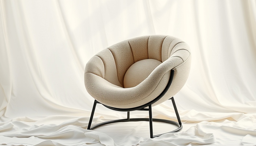 Eco-friendly furniture innovation showcasing modern chair next to smiling couple.