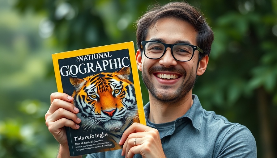 Man holding National Geographic featuring tiger, Black Tiger Photography.