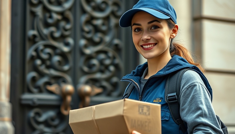 Courier delivering packages for route optimization in logistics.