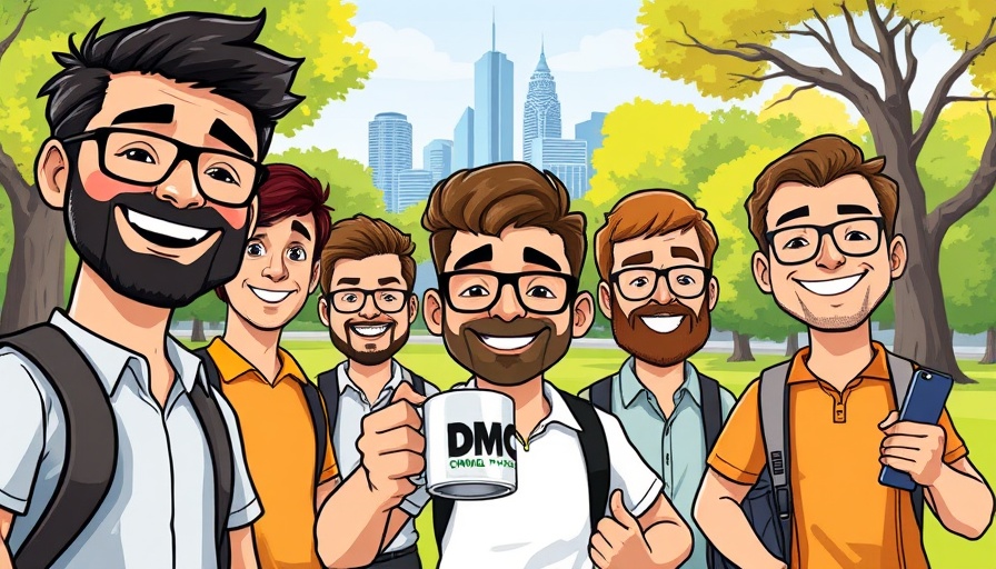 Cartoon of Dull Men's Club activities in a sunny park setting.