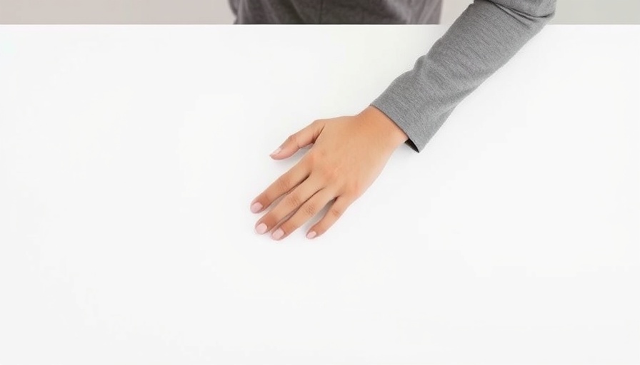 Abstract minimalist graphic of a person at a table, symbolizing leadership change.