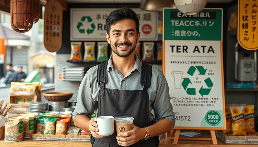 Rajasthan tea seller promoting recycled plastic initiative.