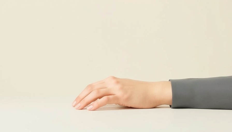 Minimalistic illustration of hand on shape in abstract style.
